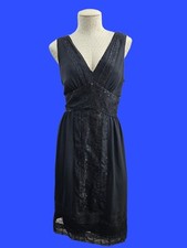 LIZ CLAIBORNE Women's 12 Lace Sequin Little Black Dress A-Line Tea Cocktail EUC