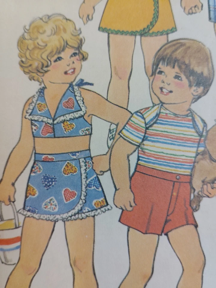 Shirt Skirt Skort Shorts Girls Boys 3 3T Simplicity 7503 Sewing Pattern Cut Easy - Image 3 of 4
