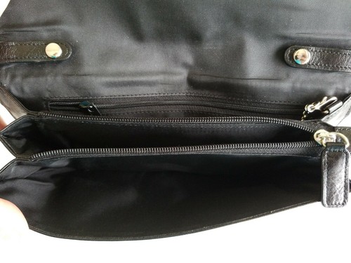 Nordstrom Black Leather and Suede Clutch with Pockets - Picture 11 of 12