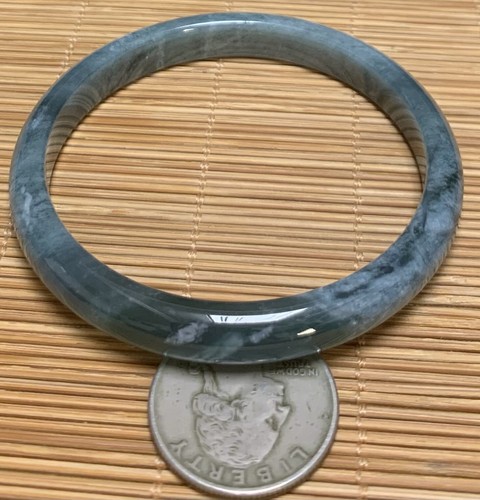 Video Certified Green Natural A JADE JADEITE Round Bangle Bracelet 57mm 418760 - Picture 4 of 6