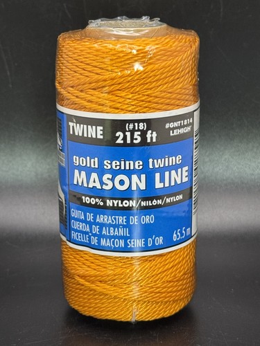 GOLD Mason Line #18 Spago Nylon Intrecciato 215 ft Giardinaggio Muratura ALTA NUOVO
