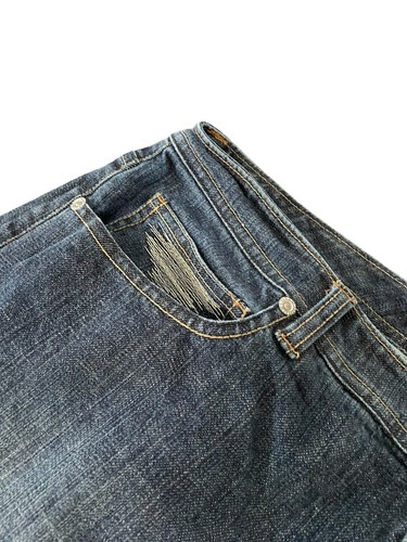 Jeans denim Chico's svasato Bratz Y2K impreziosito Bling Boho ricamato platino - Foto 4 di 11