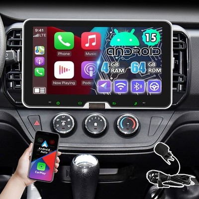 360° Drehbar Bildschirm 4+64G Android 15 Carplay Autoradio 1 DIN GPS RDS WiFi FM