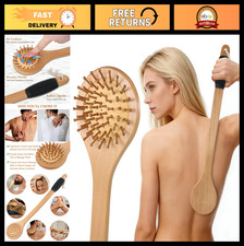 17.3" Wooden Back Scratcher with Curved Handle - Body Massager for Adults