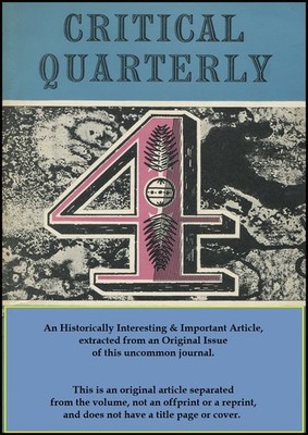 THE MIDDLE AGE OF MRS ELIOT AND LATE CALL: ANGUS WILSON'S TRADITIONALISM. AN ORI