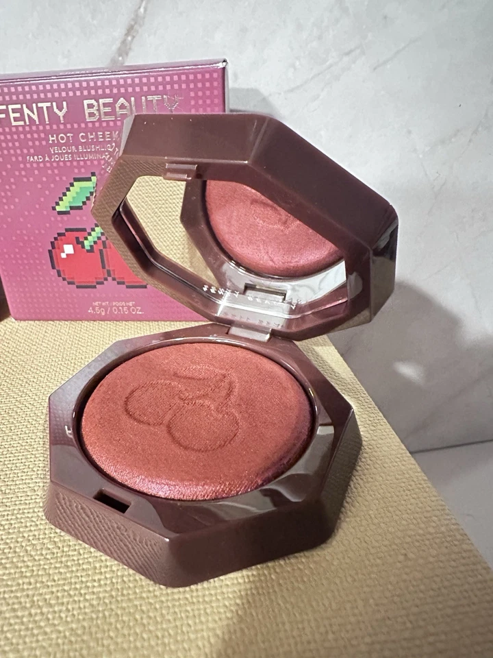 2 Limited Edition Fenty Hot Cheeks Velour Blushlighter Cherry Pop  Cherry Pie’d - Image 4 of 4
