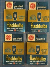 New GE Blue FLASHBULBS AG-3B - 4 Packs of 12 - 48 Bulbs AG-1B AG3B AG1B