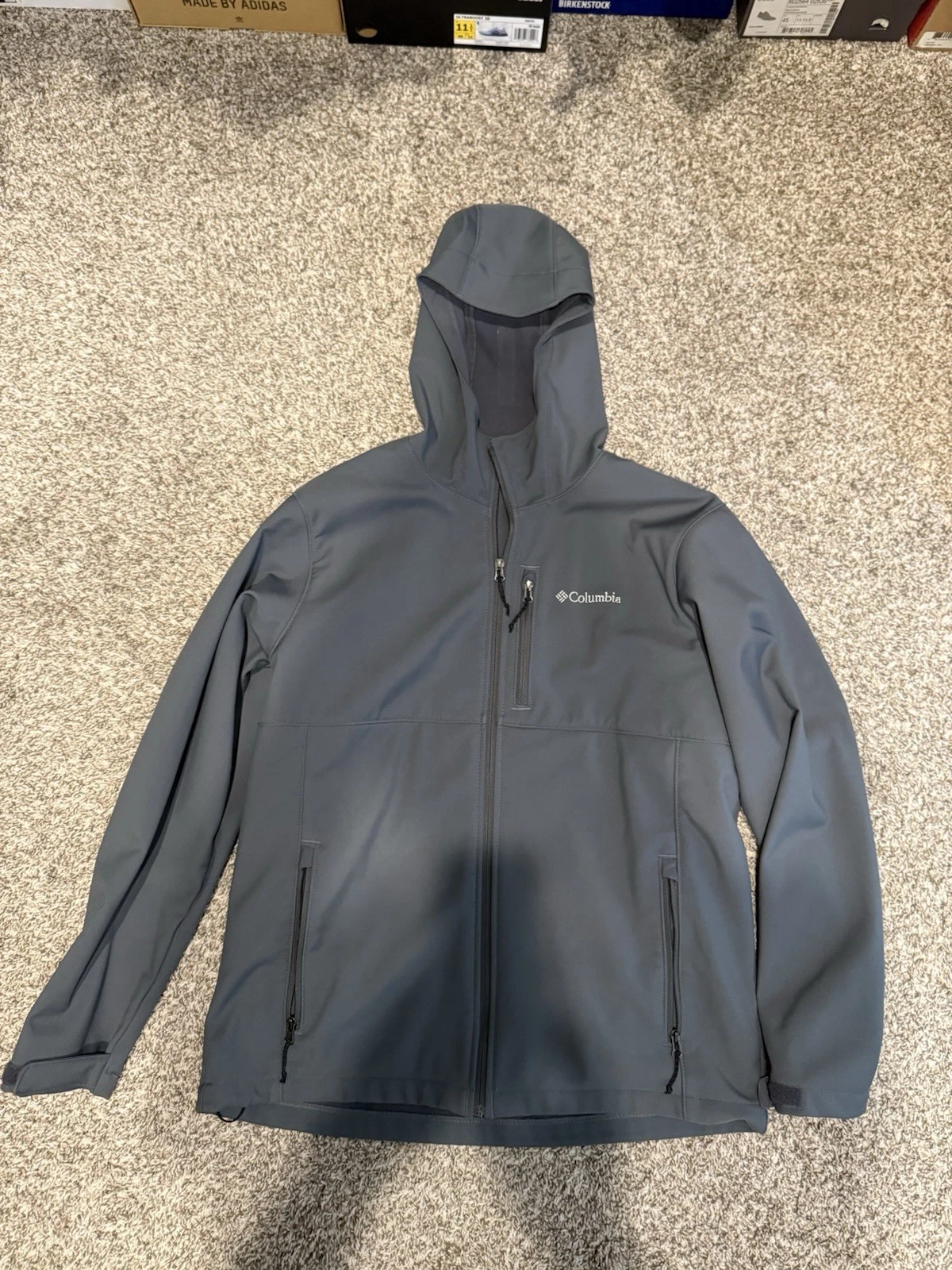 Columbia Men’s Soft shell Fleece Jacket In Grey Large