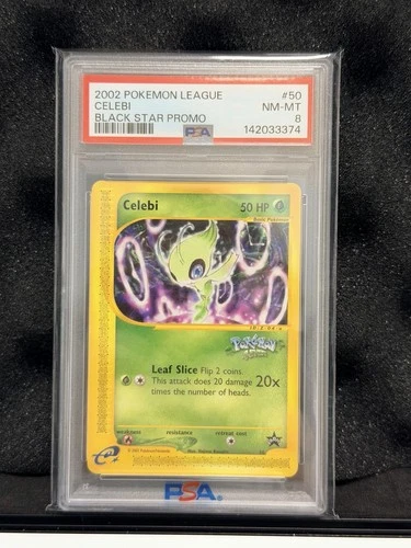 2002 POKEMON LEAGUE PROMO BLACK STAR #50 CELEBI PSA 8