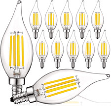 Dimmable Vintage LED Candelabra Bulbs, 60W Equivalent, 12 Pack