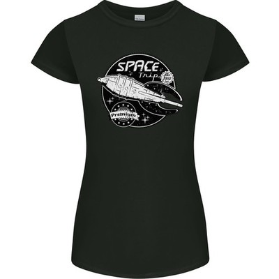 Weltraumreise Rakete Raumschiff Astronaut Damen Petite Schnitt T-Shirt