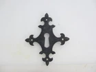 Victorian Iron Escutcheon Keyhole Plate Old Mount Antique Gothic Church Door 6"H