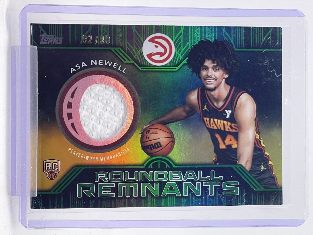 ASA NEWELL 2025-26 TOPPS ROOKIE ROUNDBALL REMNANTS PATCH GREEN RC /99 Q3562