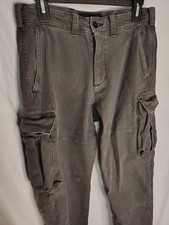 Abercrombie  Fitch Dark Grey Baggy Wide Leg Cargo Pants Y2K Workwear 29x30