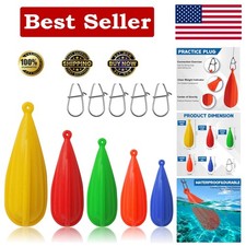 Fishing Practice Casting Plugs, 5pcs Mixed Sizes Fishing Practice Plugs Weigh...