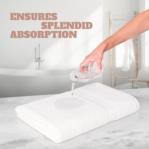 Wealuxe White Bath Towels 22x44 Inch, Cotton Towel Set for Bathroom, Hotel, Gym, - 第 5/7 張圖片