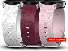 3 Pack Only Strap For Samsung Galaxy Watch 40mm Silicone Soft Floral Engraved