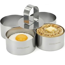 Cooking Rings Cake Egg Set 4 Circle Crumpet Rings Egg Frying Rings Cake Mold UK