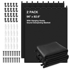 2 PCS Extra Large Sound Dampening Blanket,96"x 80" Sound Absorbing Studio Bla...