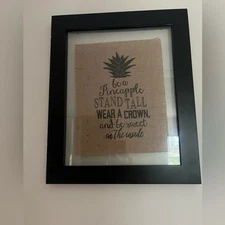 Source Unknown Black and Tan Pineapple Wall Art