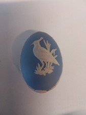 Wedgwood Blue Jasperware Trinket Box with Bird Motif - Z#1041