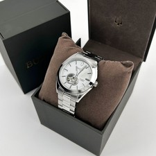 Bulova Men's Surveyor 96A274 Automatic Open Aperture Silver-Tone Dial Watch 42MM