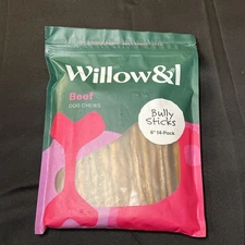 Willow & I Premium Bully Sticks for Small & Medium Dogs 6” 14-pack Beef Dog Chew
