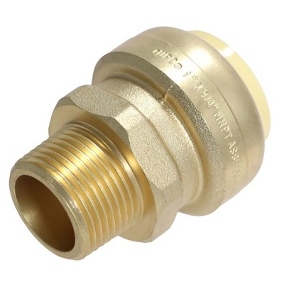 1 Piece 1 Inch Push Fit x 3/4 Inch Male Adapter, Brass Push Fit MNPT Straight...