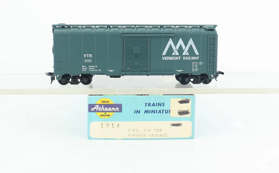 HO Scale Athearn 1214 Vermont Railway 40’ Box Car VTR 169 #2 - Image 3 of 4