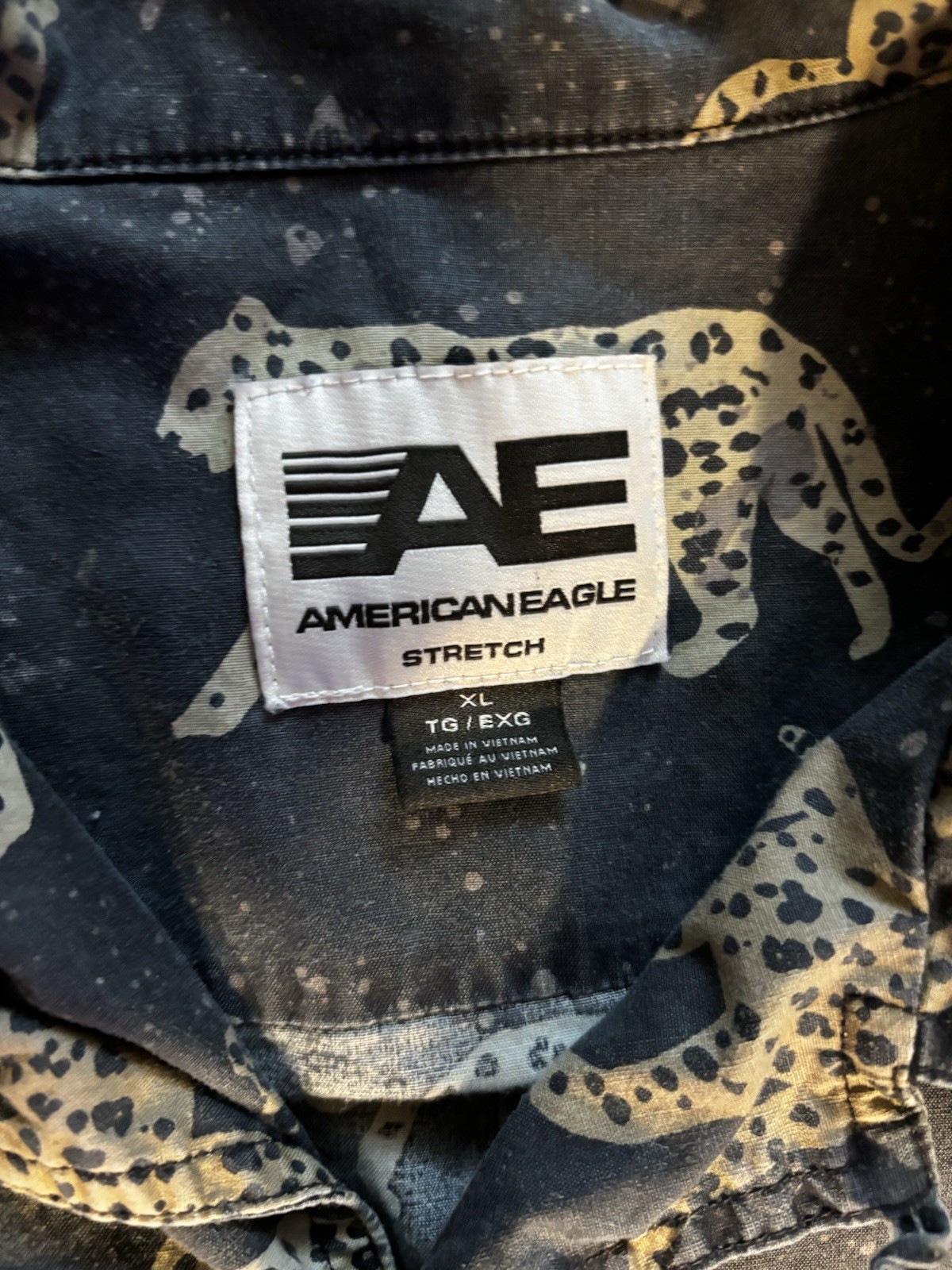 American Eagle Leopard Print Button Up Shirt men’… - image 2