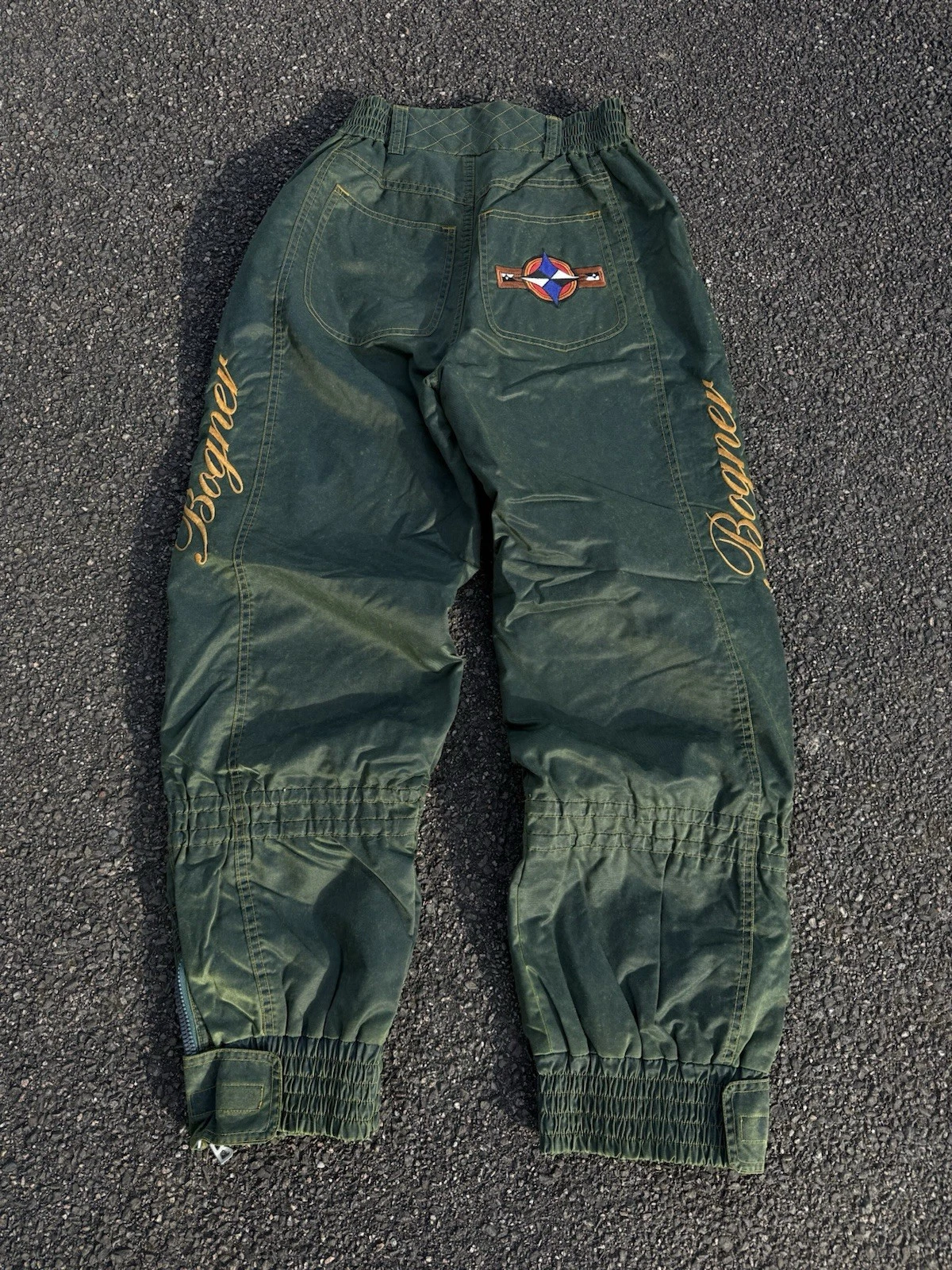 Bogner Vintage 90s Embroidered Logo Washed Ski Pants Size UK14 US10