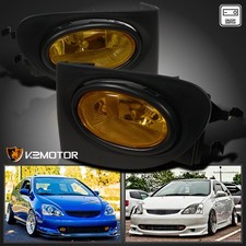 Fits 2002-2005 Honda Civic Si Amber Fog Lights Yellow Driving Lamp Switch Wiring