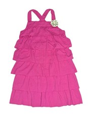 Girls GYMBOREE Citrus Cooler 2009 pink ruffle dress 5 sequin lime solid summer