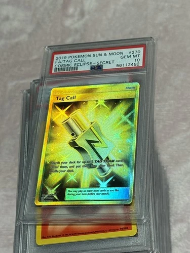 PSA 10 Tag Call 270 Pokemon 2019 Sun & Moon Cosmic Eclipse Full Art Secret Gold