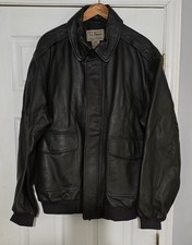 Vintage Mens LL Bean A2 Flying Tigers XL Brown Leather Flight Bomber Jacket