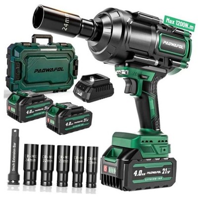 2026 New Upgrade 900ft-lbs(1200N.m) Impact Wrench, High Torque 1/2 Impact Green