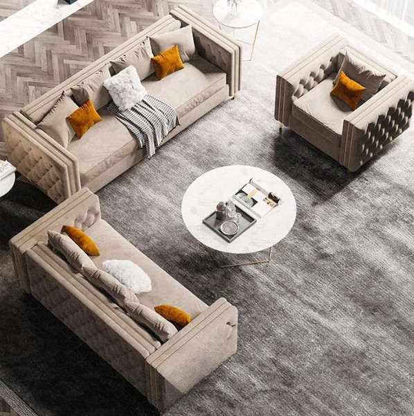 Samt Wohnlandschaft Relax Sitz Design Couch Lounge Sofas Sofa 3 Sitzer 233 Cm-image