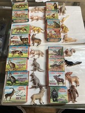 16 Diff Boxed Animal Kingdom Figures By Marx Gorilla Moose, Ape Grizzly Squirrel