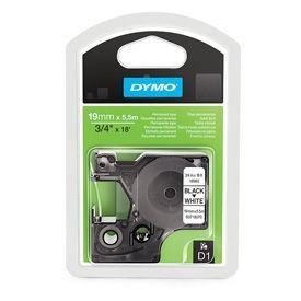 Dymo 16960 19mm x 5.5m Black on White Polyester labels