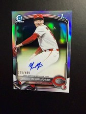 2025 Bowman Draft Chrome Mason Morris 1st Bowman Refractor Auto 225/499 Reds