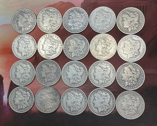 MORGAN DOLLAR LOT ROLL 20 COINS ALL VG-VF 1880-1902 NICE ROLL OF MORGANS P,S,O