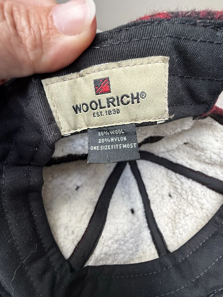 Woolrich Vintage Plaid Cap Red Black Strapback Hat One Size Lumberjack Style - Image 4 of 4