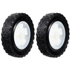 2 Pcs Wheelbarrow Wheels Solid Large Lawn Mower Walker Replacement Drive