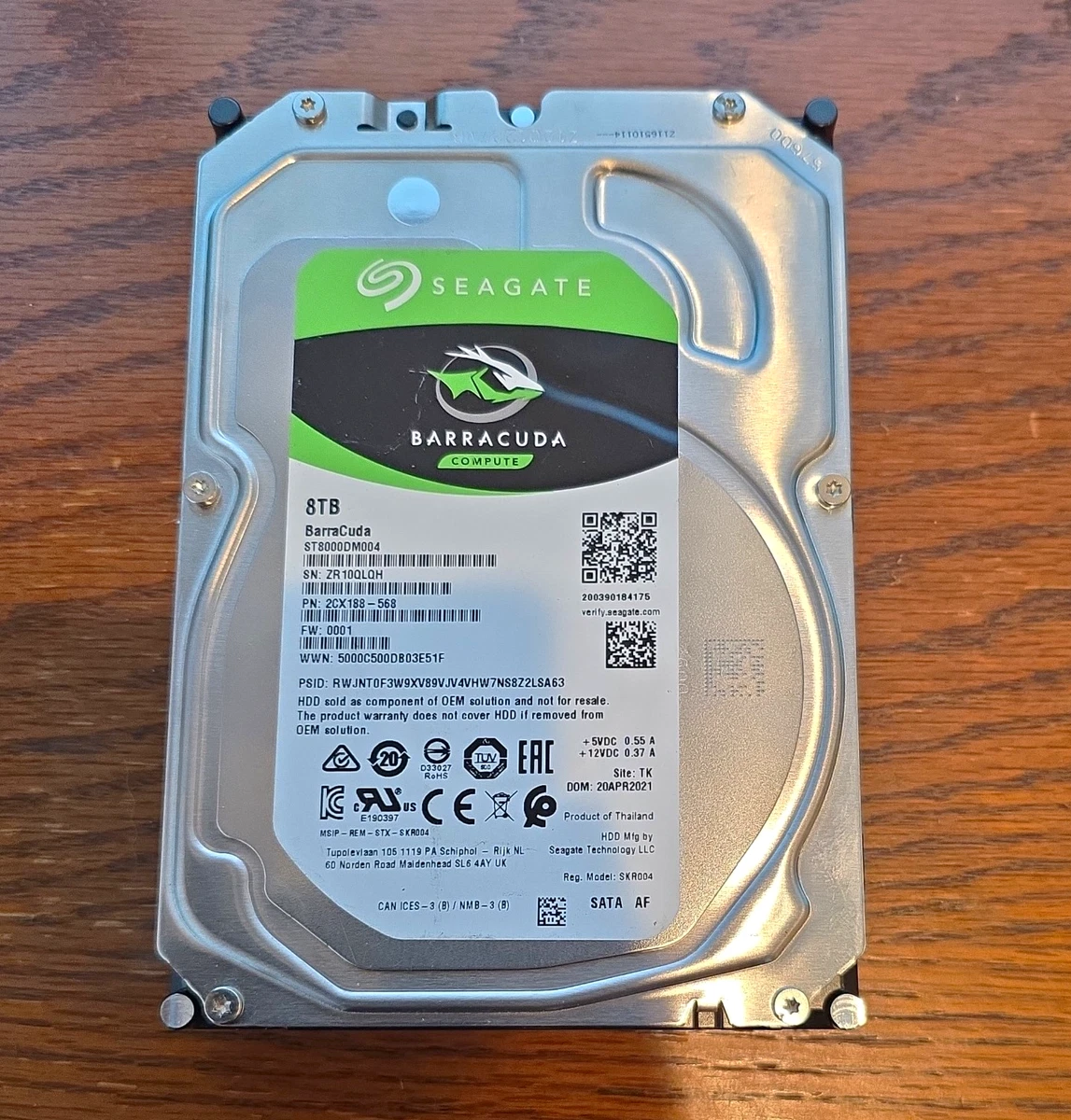 Seagate Internal 5400 RPM Rotation Speed 8 TB Storage Capacity