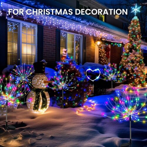 150 LED Solar Firework Lights Outdoor Waterproof Path Lawn Garden Decor Lamp - Picture 7 of 10