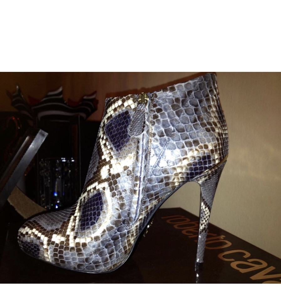 ROBERTO CAVALLI PYTHON LEATHER ANKLE  BOOTS WITH … - image 3