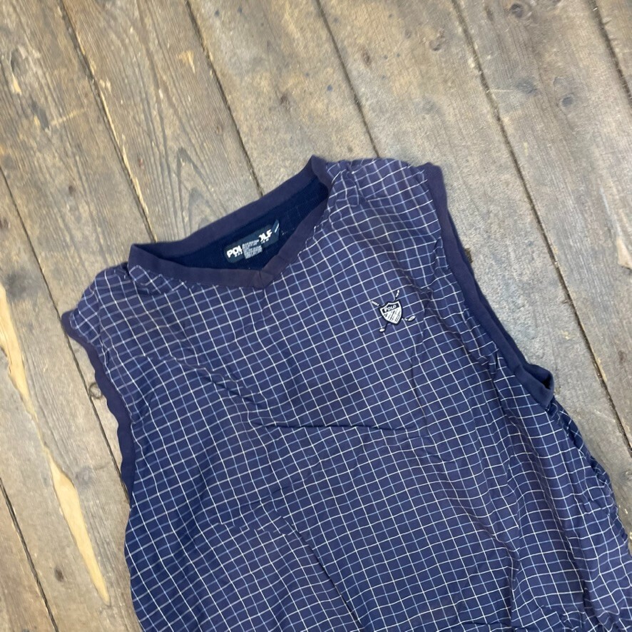 Ralph Lauren Polo Golf Anorak Vintage Checkered Sports Coat, Navy, Mens XL image 3