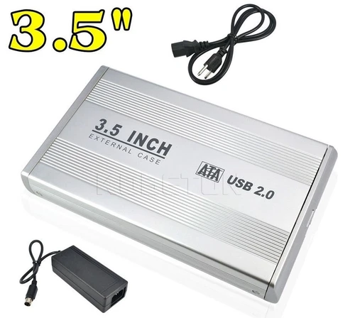Case Box Esterno 3,5 Sata Usb 2.0 Per HDD Hard Disk 3,5" Alluminio hsb