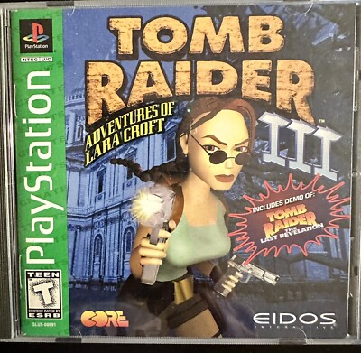 Tomb Raider III 3 Sony PlayStation 1 PS1 Black Label Complete