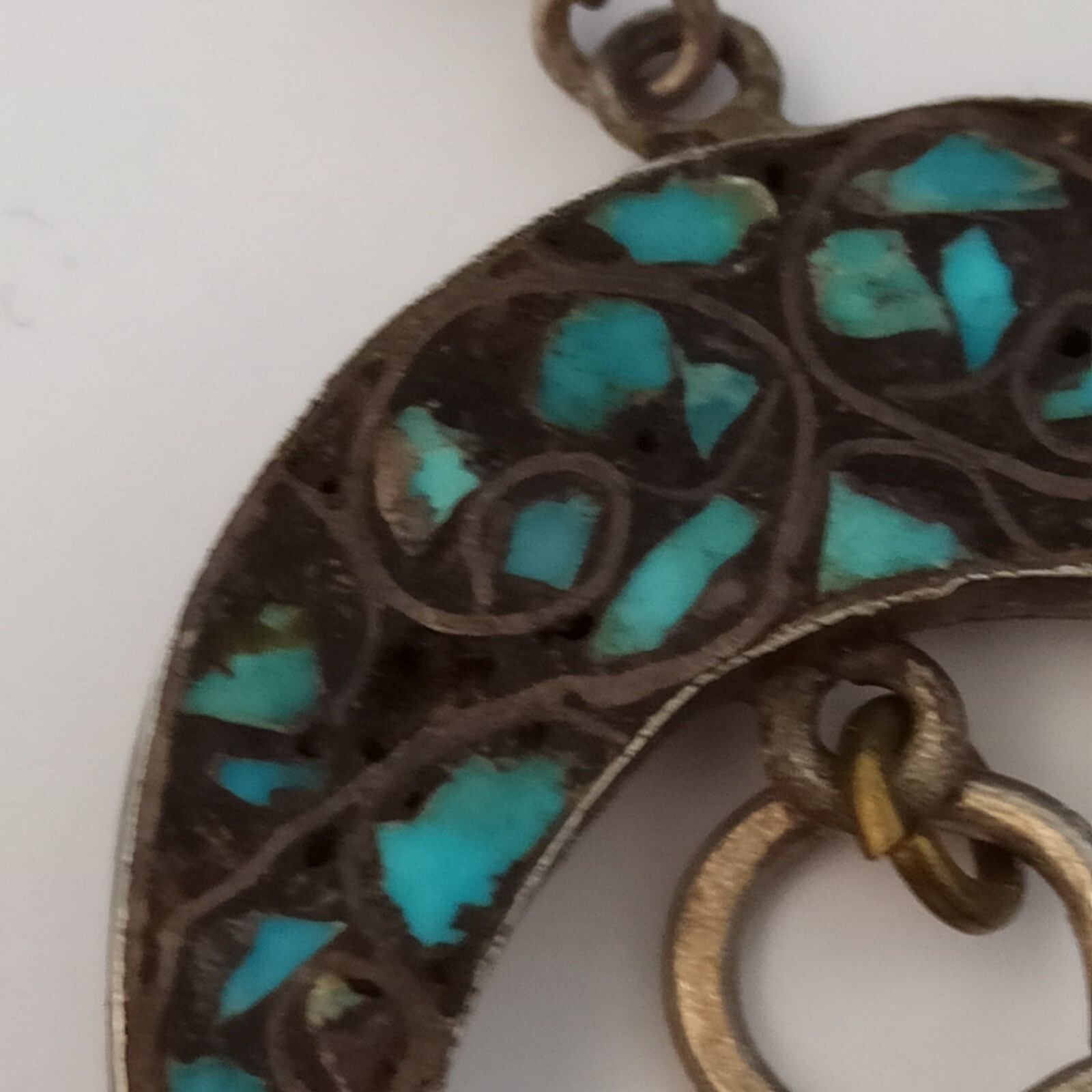 Middle Eastern Necklace Silver Crescent Moon Anti… - image 13